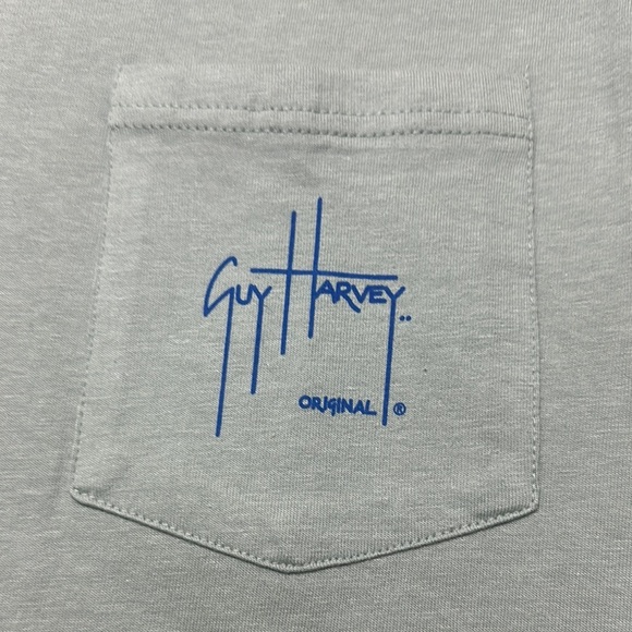 Guy Harvey Gray Short Sleeve Tee Classic Crew Neck - Picture 6 of 8